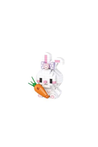 wakawakakidsstore Cute Rabbit with Carrot Micro Block Building Set (6+ Years) - Pink - 3-14 Years