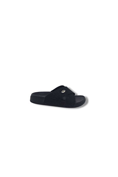 Zerhan Elegance 25 Жіночі чорні блискучі тапочки з перехресними ремінцями для...