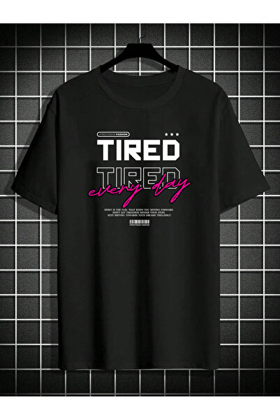 ciwi&life Unisex Μαύρο μπλουζάκι με στάμπα με χαλαρή εφαρμογή