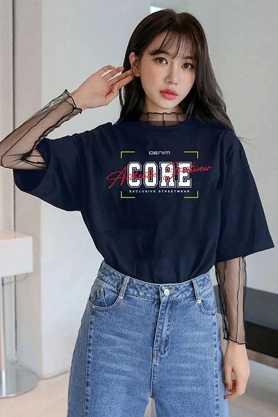 halowear Μπλουζάκι Unisex Core με χαλαρή εφαρμογή Navy Blue