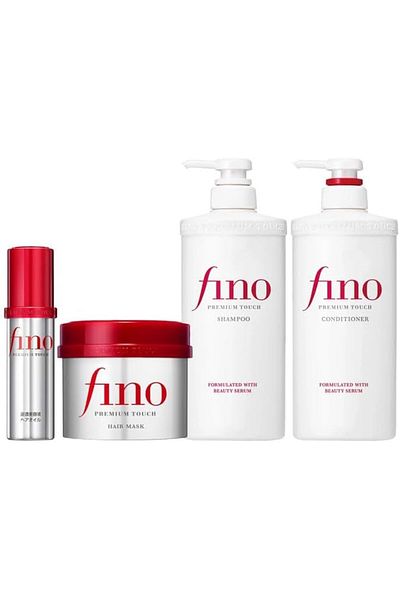 Fino Premium Touch Moist Shampoo 550 ml & Conditioner 550 ml & treatment mask 230 gm & Hair oil 70 ml hai