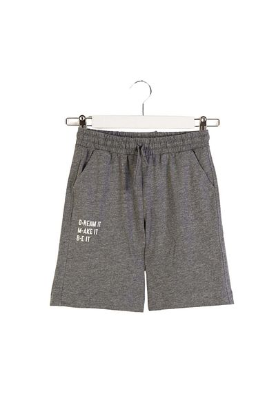 wakawakakidsstore Dream It, Make It, Be It" Printed Boys Shorts - Gray