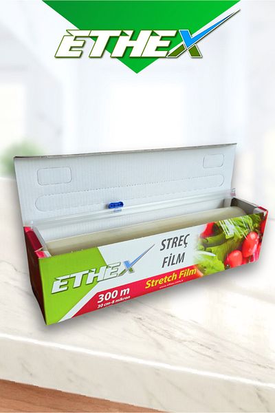 Ethex Pvc Food Streci 30 cm X 300 m – Sliding Blade, Boxed (8 Pieces)
