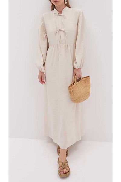 Moda Neva Φόρεμα Modal Fabric Piping Pocket