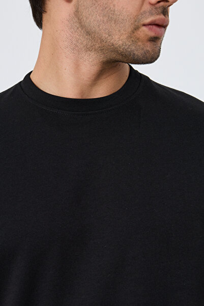 ZİNOX Ανδρικό μπλουζάκι με λαιμόκοψη oversized 2 κλωστών