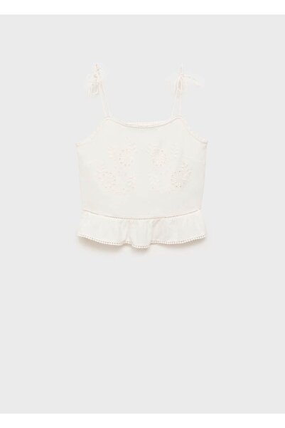 MANGO Woman Dantel işlemeli top