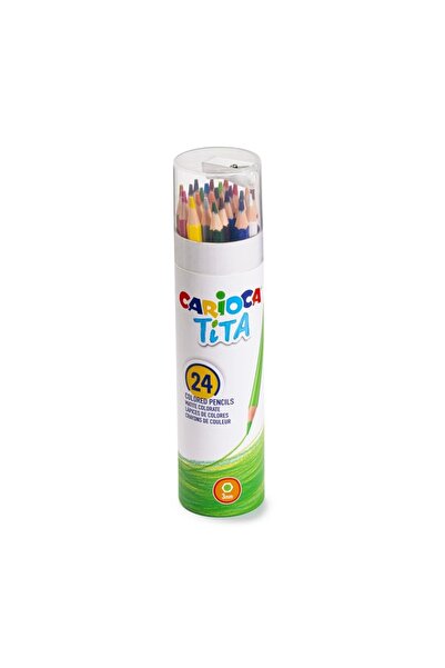 CARIOCA TİTA KURU BOYA KALEMİ 24,lü(TÜPTE) kalem traşlı