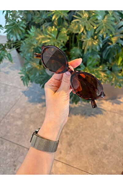 funeyes نظارات شمسية من الزجاج البني بنمط الفهد من ميوكس