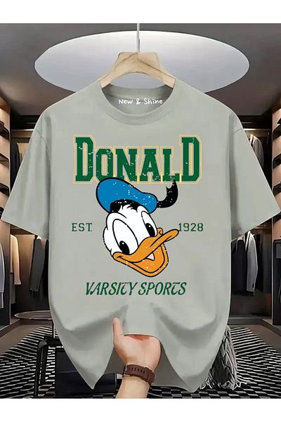 New Shine Donald Duck Printed Oversize T-Shirt