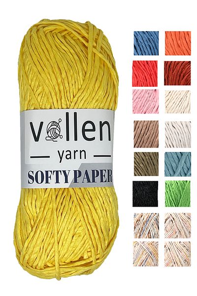 vollen yarn Soft Raffia Paper Thread, Hobby Thread, Crochet Thread, Hand Knitting Thread, Bag, Supla and Hat Thread, Yellow