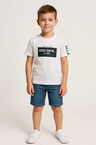 gigigiyim Tricou pentru băiat cu imprimeu All Of Your la spate alb