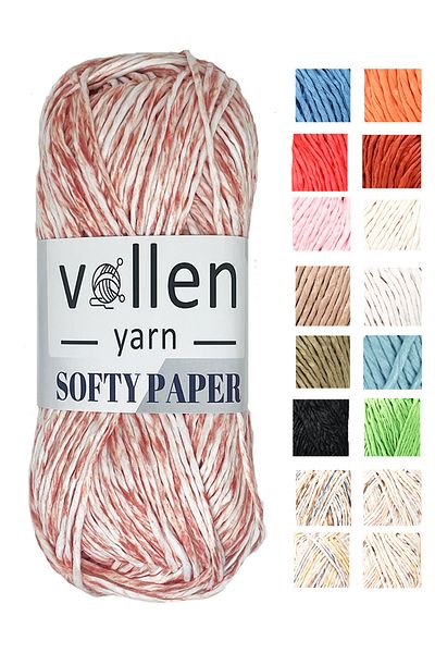 vollen yarn Μαλακό σχοινί από χαρτί Raffia, σχοινί χόμπι, πλέξιμο με βελονάκι, σχοινί πλεξίματος χειρός, σχοινί τσάντας, συμπλήρωμα και καπέλο