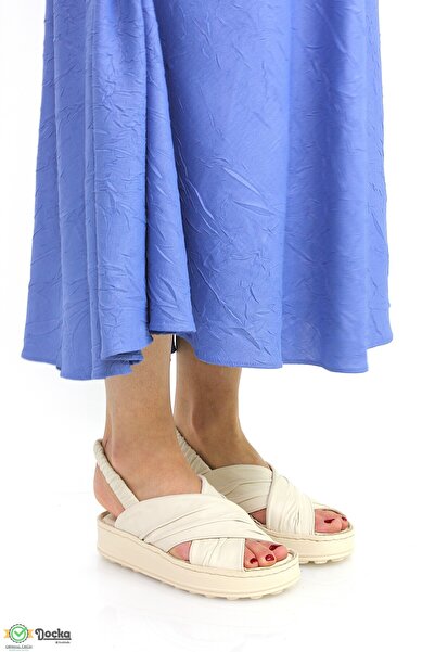 Mammamia Kadın Kalın Taban Günlük Ortopedik Hakiki Deri Sandalet M26YS2585