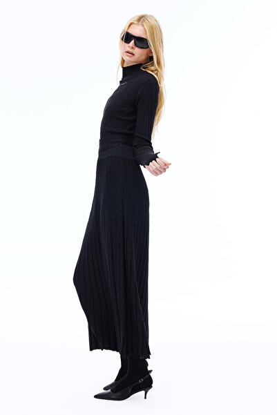 Perspective Трикотажна зручна модель до щиколотки Чорна спідниця