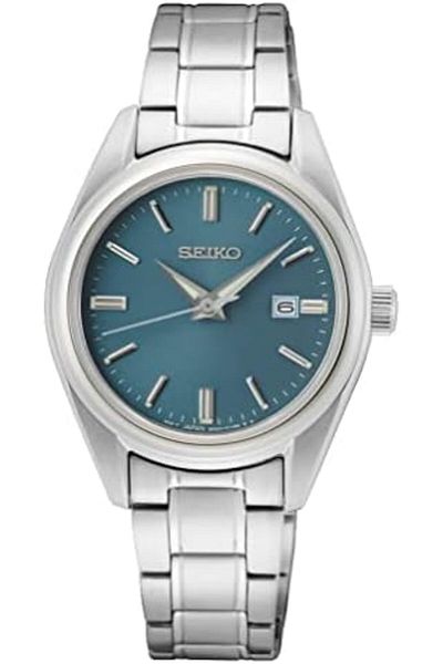 Seiko SUR531P1 Women's Analogue Quartz Watch with Stainless Steel Strap, silver, Bracelet