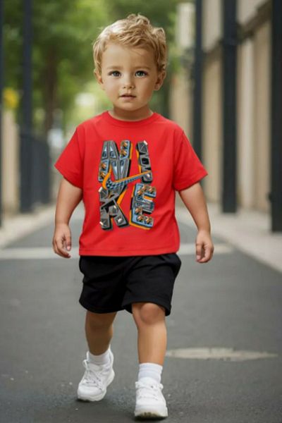 BEREKET BABY Boy's Summer Double Suit |   Short Sleeve T-Shirt & Shorts 6-24 Months