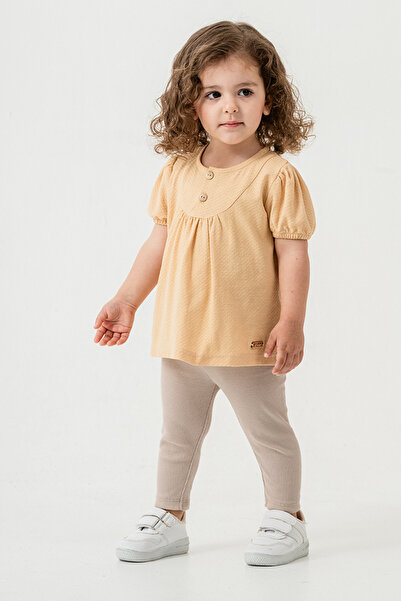 bombe Baby Kids Camel Cotton Leggings 2 Piece Set Trend Fashion Bottom Top Set