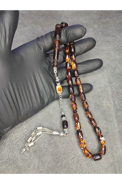 Mos Tespih High End Moire Collectible Squeeze Amber Rosary