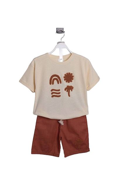 GAist Kids Baby Boy's Süzene Embroidered Linen Shorts Top and Bottom Set
