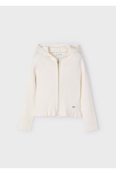 MAYORAL Girl's Knitted Glitter Cardigan Cream