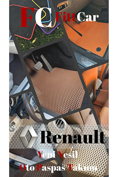 FittCar Renault Clio 4 2012 - 2024 Akıllı Oto Paspas Takımı Eva Mat Turuncu Taba