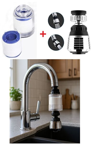 optana Oynar kısa Başlıklı Pas Tortu Önleyici Arıtma Filtreli Su Tasarruflu Mutfak Evye Batarya Musluk Ucu