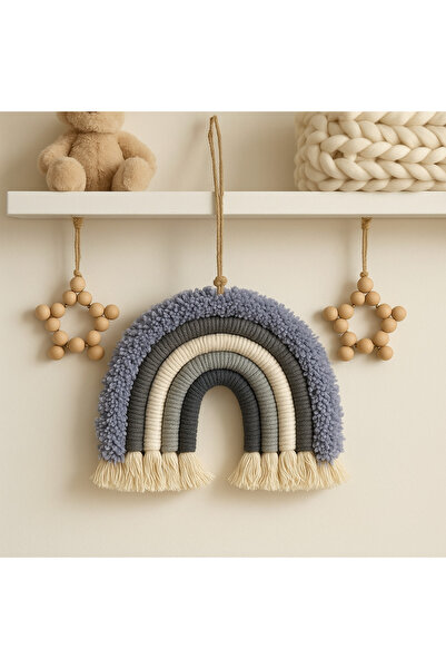MACROMEKİDS El Yapımı Makrome Gökkuşağı Süs Bebek Odası Süsü | Duvar & Kapı S...