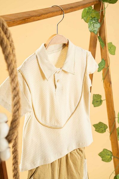 bombe Baby Kids Khaki Cotton 2-Piece Set First I Trend Fashion Bottom Top Set