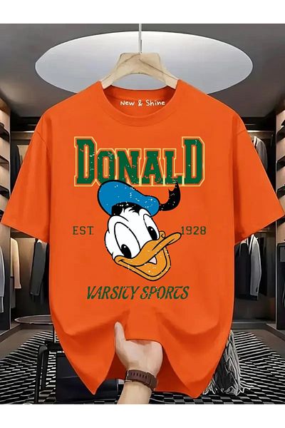 New Shine Donald Duck Printed Oversize T-Shirt
