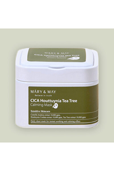 Mary & May Mască calmantă cu Cica, Houttuynia și Tea Tree, Mary & May, 30 buc