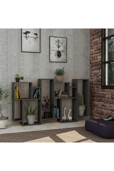 Mourah Home 6-Tier Karmato Bookcase – Floor Book Shelf & Display Cabinet for Living Room/Bedroom