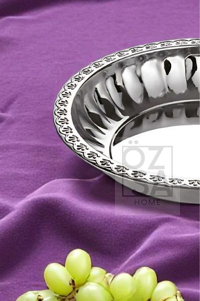 ÖzSa Home Luxury Steel Salad Fruit Plate Salad Bowl Corn Bowl 27 cm