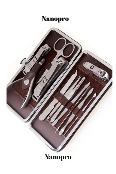 Genel Markalar Palo Santo Çantalı Manikür Pensi Profesyonel Ve Manikür Pedikür Seti 13 Parça Tırnak Eti Itici