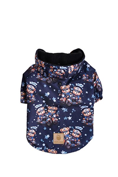 fouramour İçi Polarlı Su Geçirmez Köpek Yağmurluğu "Biker Teddy Bears"