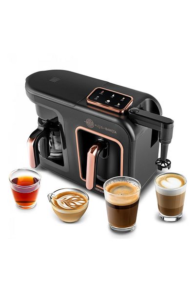 Karaca 6 in 1 Latte Turkish - Cappuccino, Közde Turkish Coffee Tea and Milk Beverage Preparation Machine