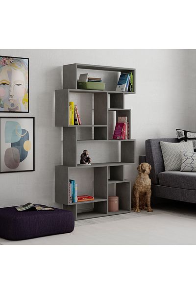 Mourah Home 6-Tier Karmato Bookcase – Floor Book Shelf & Display Cabinet for Living Room/Bedroom