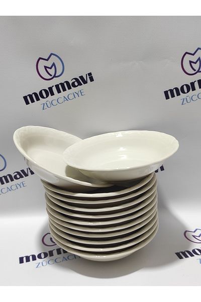 Porland 12 Pieces of Beige Porcelain Sand - 13 cm (Small) Cookie Plate