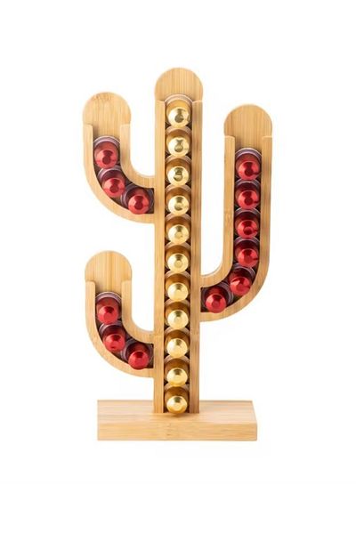 ABYZ Bamboo Holder for Coffee Capsules with a Diameter of 37mm, dimensions 42x18cm