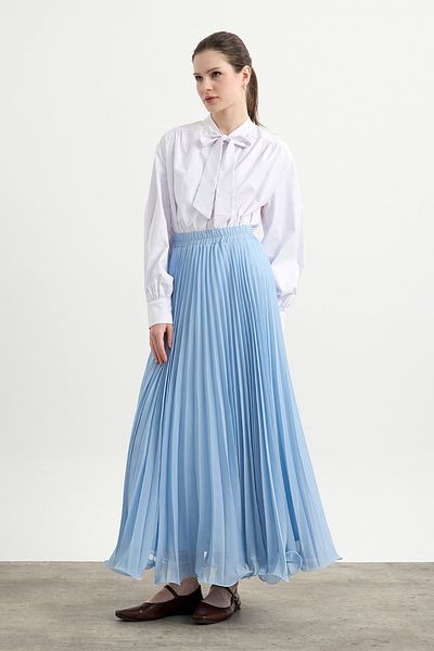 Birgül Bektaş Baby Blue Chiffon Skirt