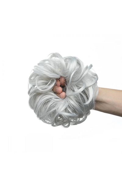 animis beauty Coc Gri Argintiu, elastic din par cu aspect natural, fibra Futura Heat, calitate premium