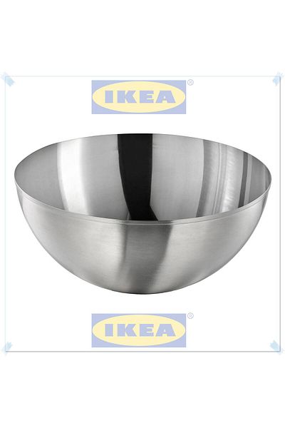 IKEA Blanda Blank Stainless Steel Serving Bowl, Salad and Snack Bowl, 20 cm