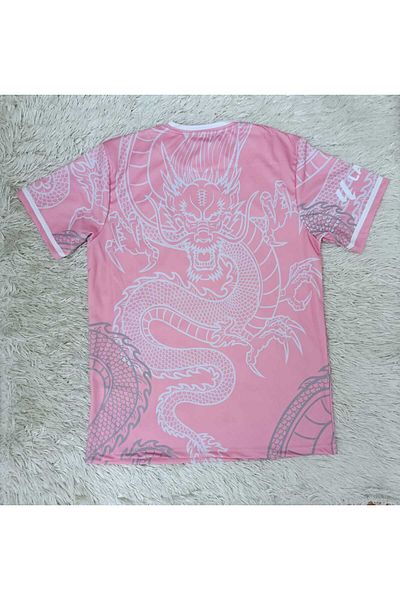 DAYIBALI DÜKKAN Dayibali Rm Untitled Short Sleeve Pink Dragon Print Special Concept Jersey
