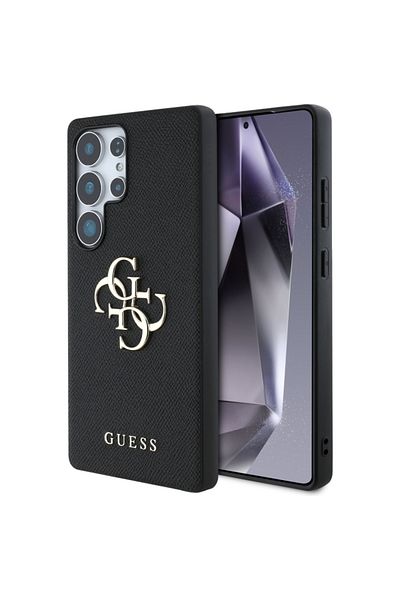 Guess Case for Samsung Galaxy S25 Ultra, Guess, Hardcase Grained Big and Classic, Black