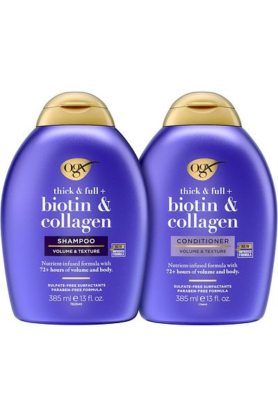 OGX Shampoo & Conditioner Thick And Full + Biotin And Collagen 385ml (Pack Of 2)