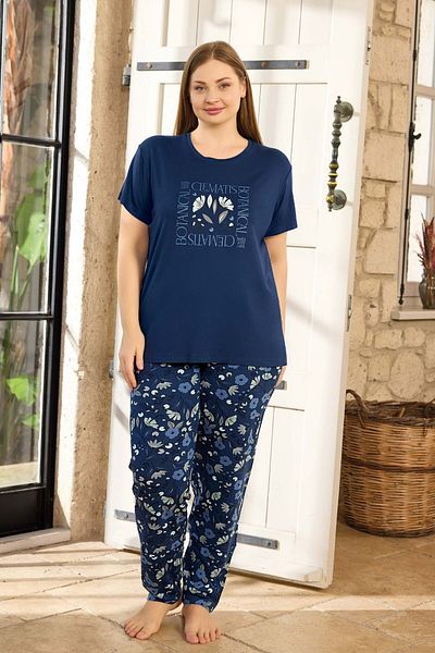 Aydoğan Women`S Pajama Sets Short Sleeve Plus Size & Oversize