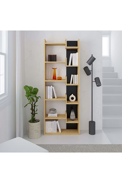 Mourah Home Oppa 4-Tier Bookcase – Modern Floor Cabinet & Display Book Shelf for Living Room/Bedroom