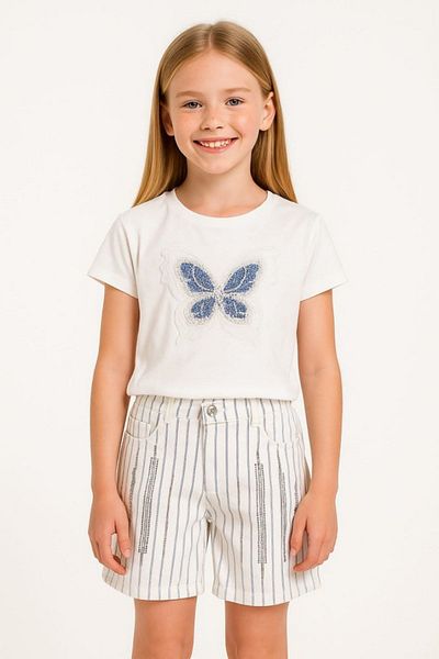 HAUSEkids 5-14 Years Line Cool Magic Girl Shorts-Blue