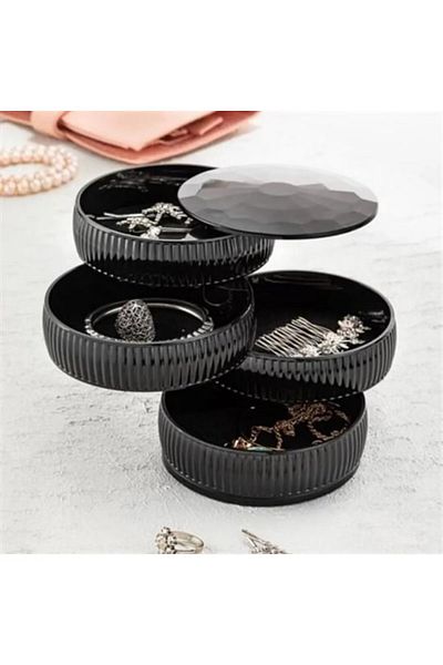 Leony Rotary 4 Tiers Jewelry Organizer - Jewelry Ring Box Organizer Necklace Organizer Earring Storage Box