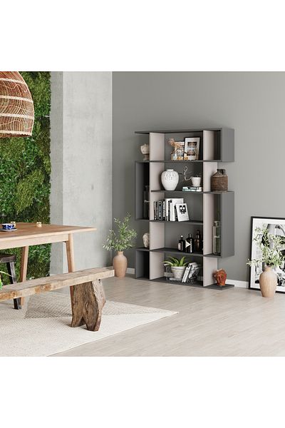 Mourah Home Mito 6-Tier Bookcase – Floor Cabinet & Display Book Shelf for Living Room/Bedroom