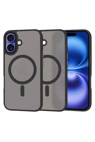 SKYDDAR INNOVATION Case for iPhone 16, HaloFrost MagSafe, Shockproof, sticker set, Black